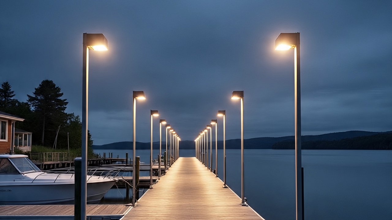 Dock solar lighting