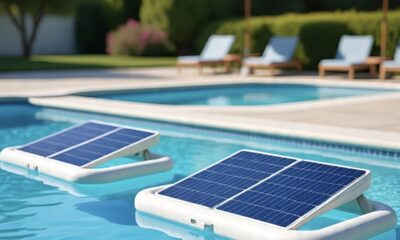 Floating pool solar heaters