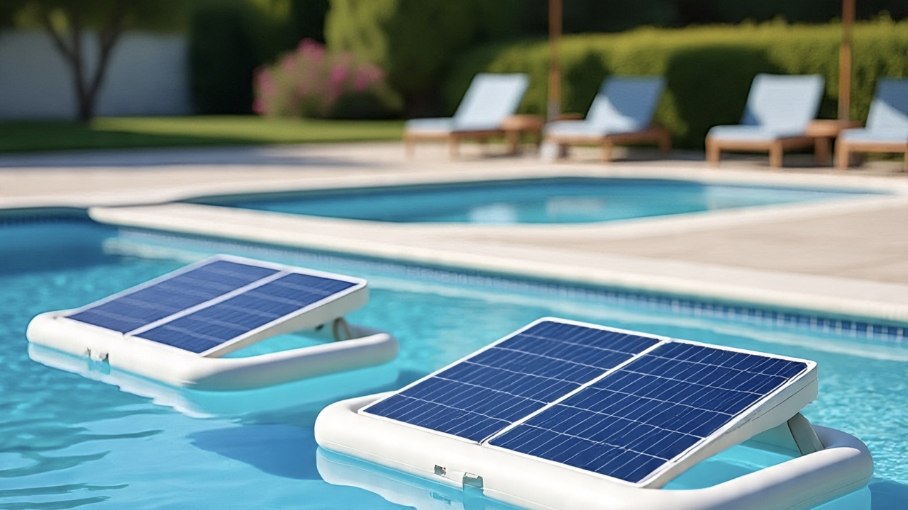 Floating pool solar heaters