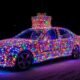 car with Christmas lights