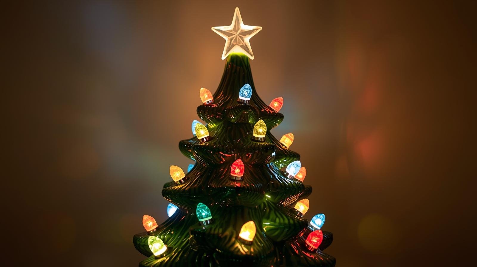 ceramic light up Christmas tree