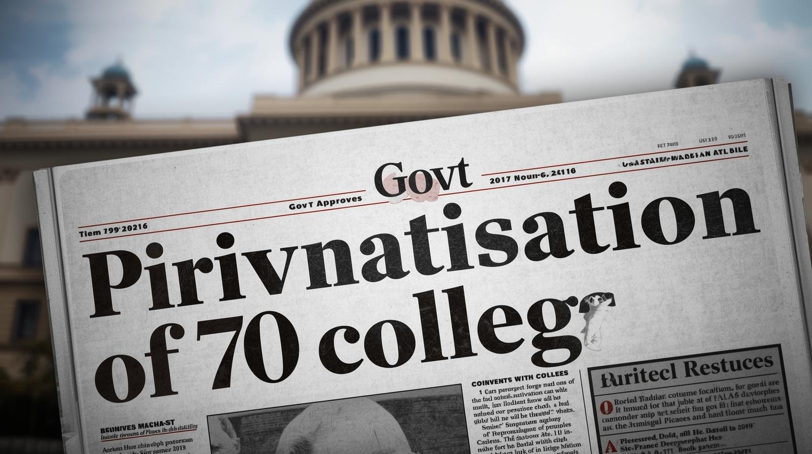 Govt Approves Privatisation of 70 Colleges